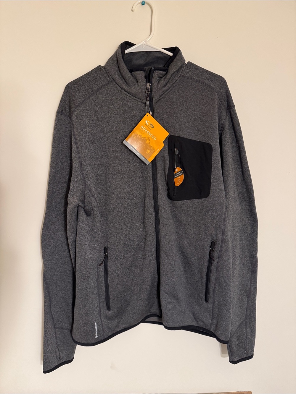 Champion Gray Fleece Jacket with Black Collar